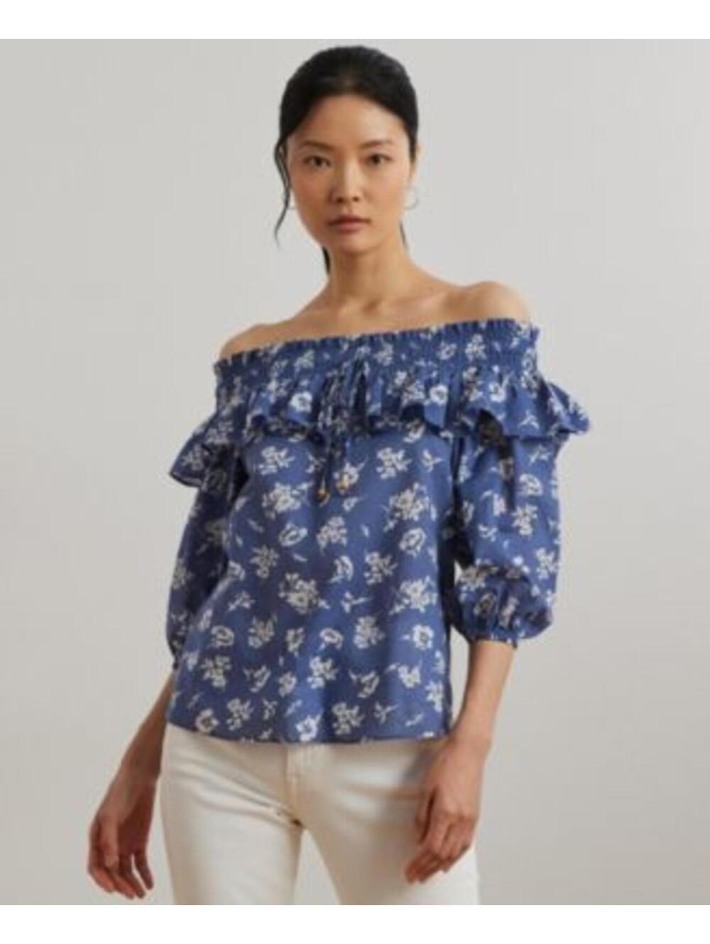 Lauren Ralph Lauren Women's Floral Voile Off-the-Shoulder Blouse - Picture 1 of 5